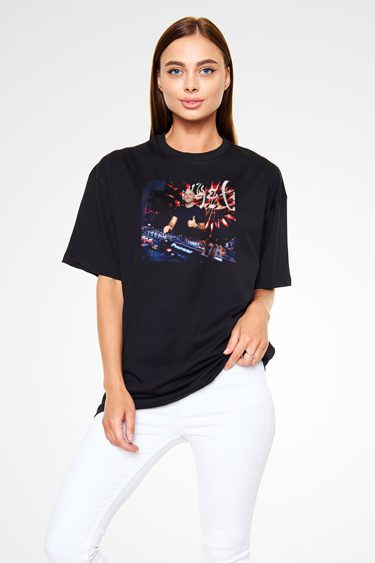 Aly & Fila Siyah Oversize Tişört Oversize T-shirt - TişörtFabrikası