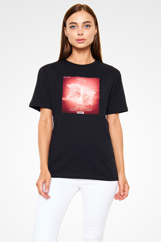 Aly & Fila Siyah Unisex Tişört T-Shirt - TişörtFabrikası