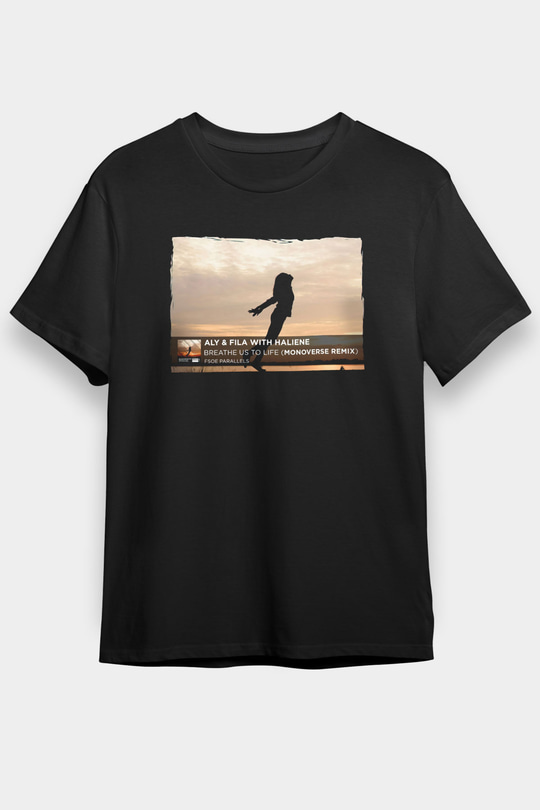 Aly & Fila Siyah Unisex Tişört T-Shirt - TişörtFabrikası