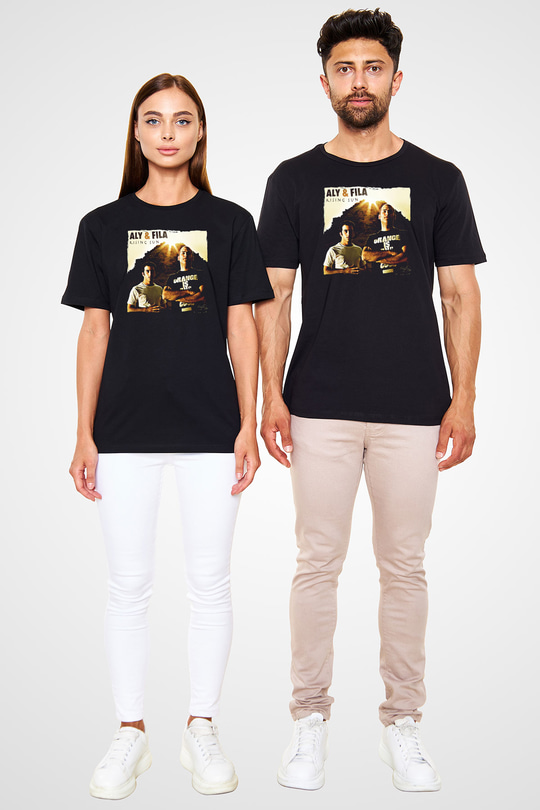 Aly & Fila Siyah Unisex Tişört T-Shirt - TişörtFabrikası