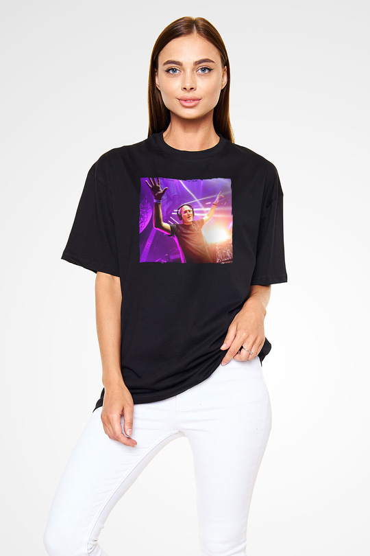 Aly & Fila Siyah Oversize Tişört Oversize T-shirt - TişörtFabrikası