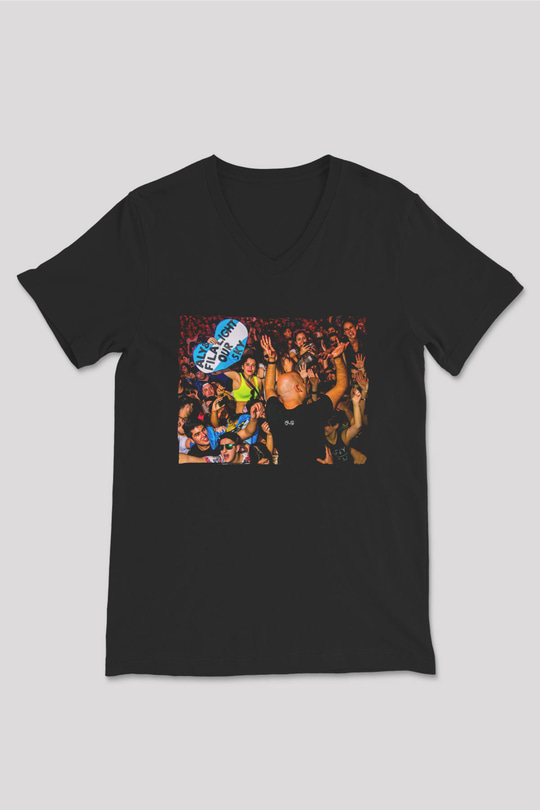 Aly & Fila Siyah Unisex V Yaka Tişört