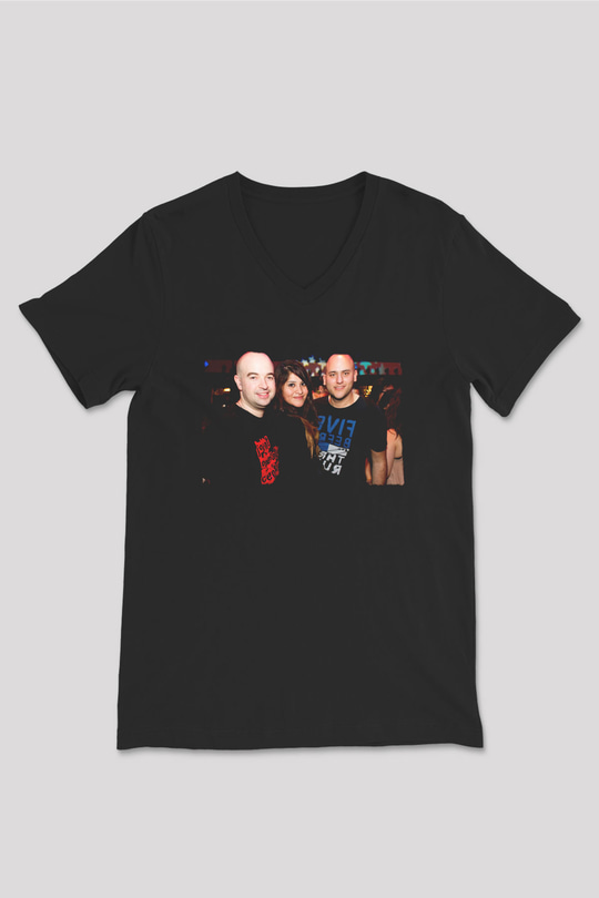 Aly & Fila Siyah Unisex V Yaka Tişört