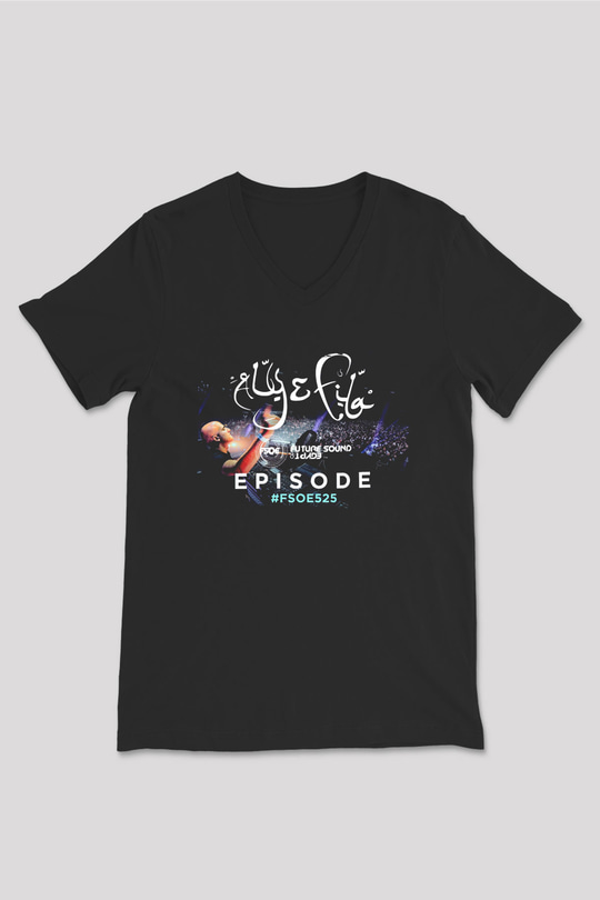 Aly & Fila Siyah Unisex V Yaka Tişört