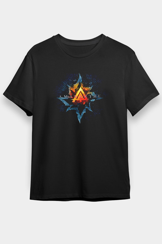 Amaranthe Baskılı Unisex Siyah Tişört - Tshirt
