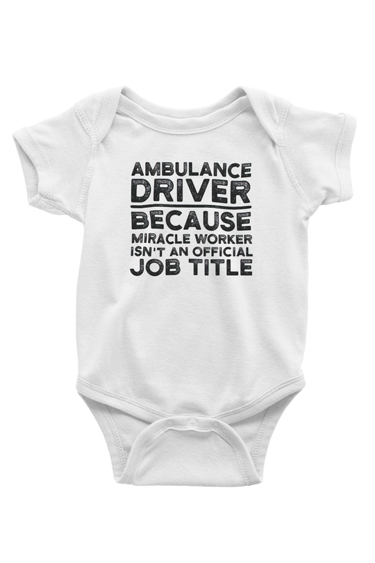 Ambulans şoförü Beyaz Bebek Body - Zıbın