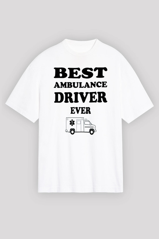 Ambulans şoförü Beyaz Oversize Tişört Oversize T-shirt - TişörtFabrikası