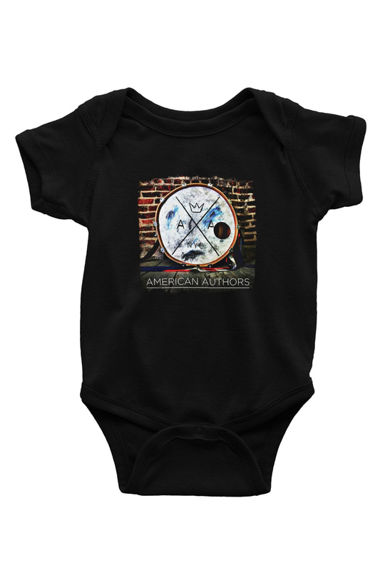 American Authors Baskılı Unisex Siyah Bebek Body - Zıbın