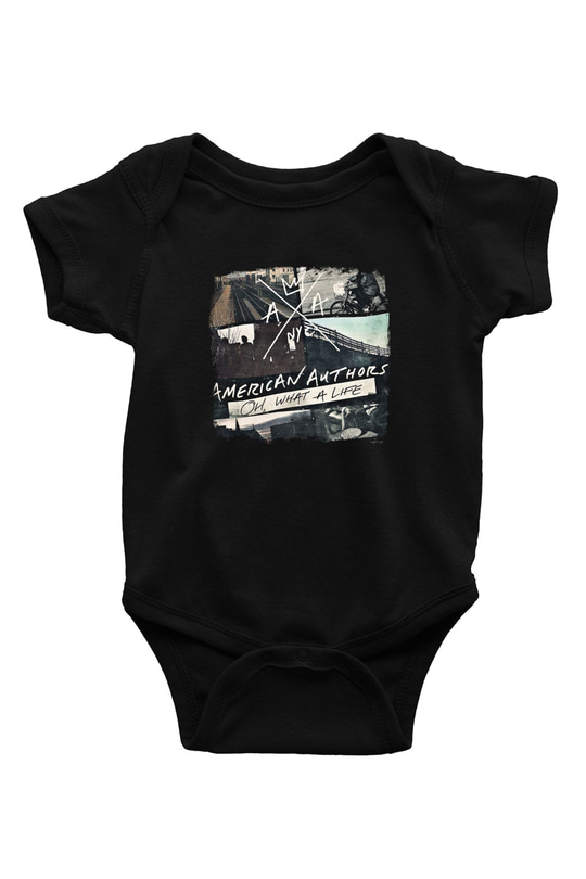 American Authors Baskılı Unisex Siyah Bebek Body - Zıbın