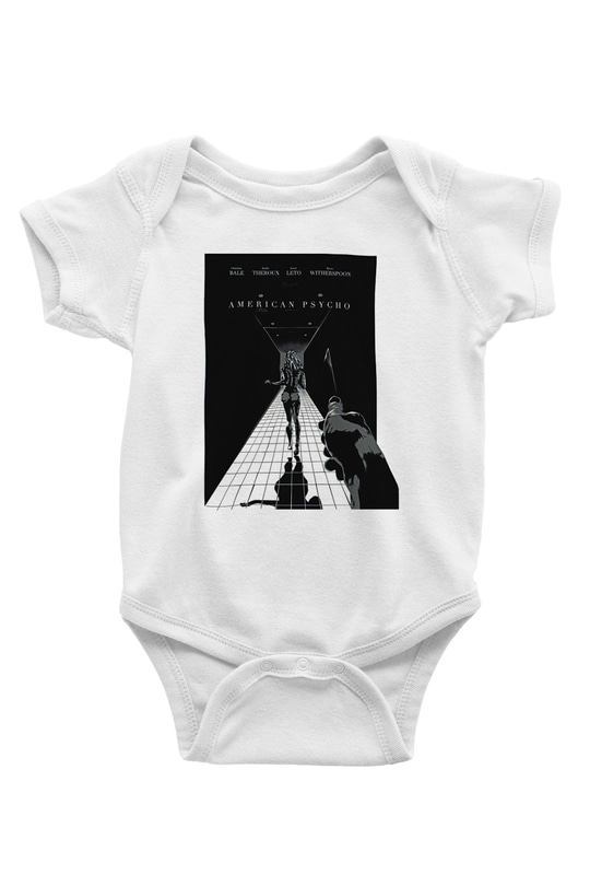 American Psycho Baskılı Beyaz Unisex Bebek Body - Zıbın