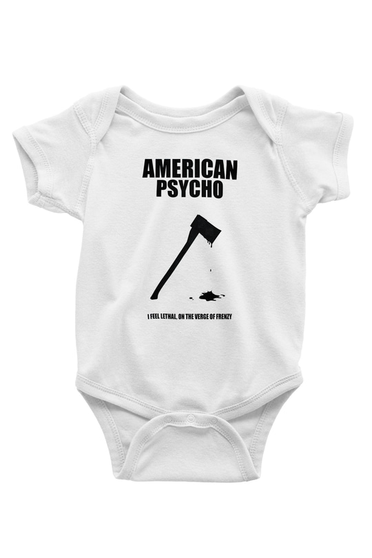 American Psycho Baskılı Beyaz Unisex Bebek Body - Zıbın