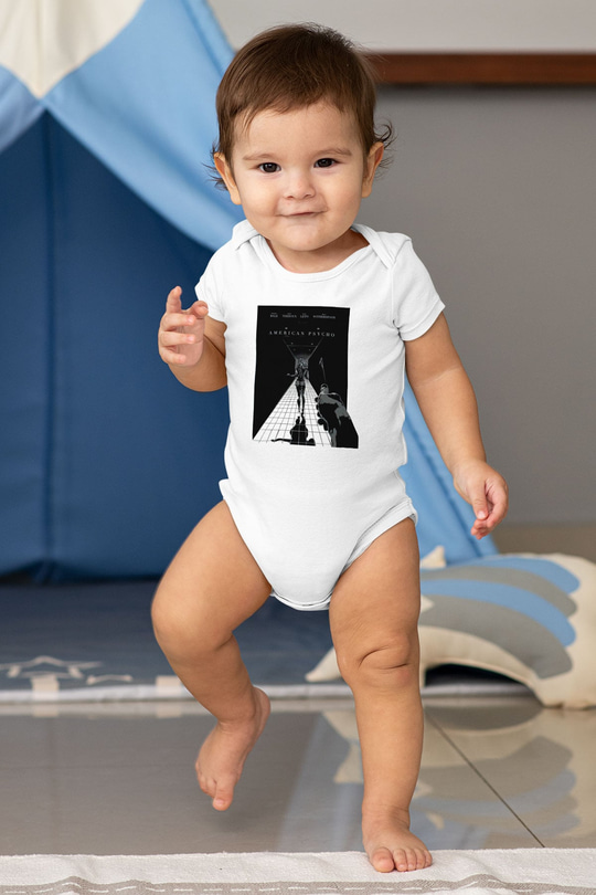 American Psycho Baskılı Beyaz Unisex Bebek Body - Zıbın