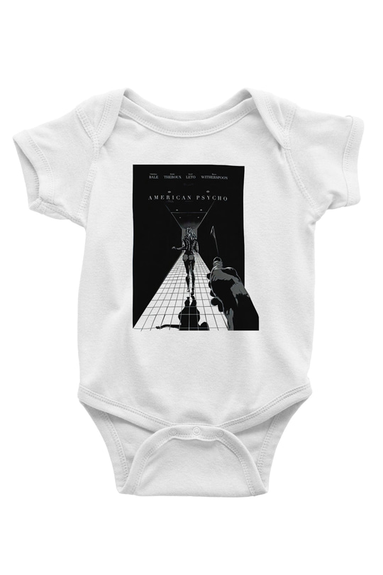 American Psycho Baskılı Beyaz Unisex Bebek Body - Zıbın