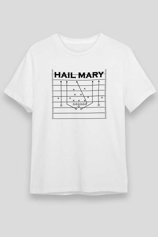 Amerikan Futbolu Baskılı Unisex Beyaz Tişört - Tshirt