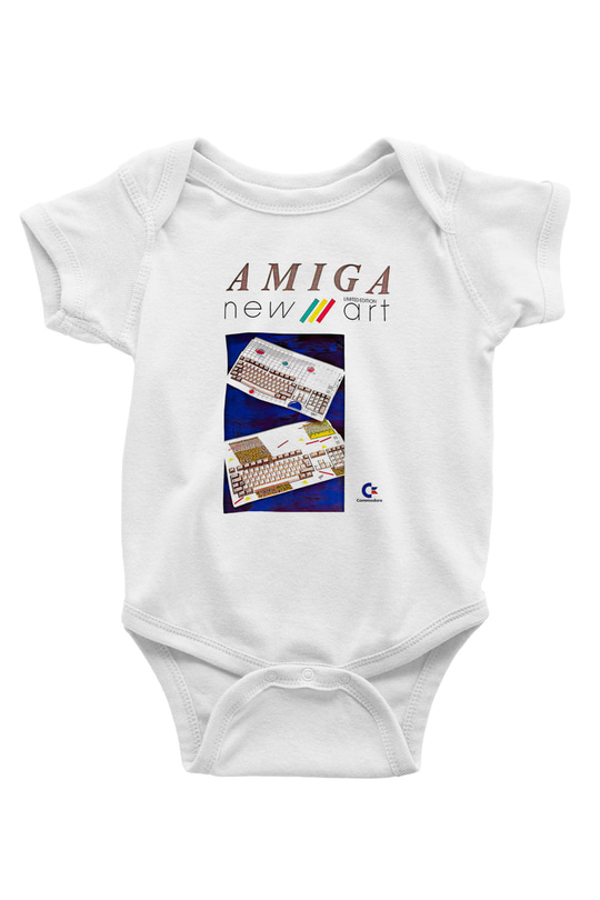 Amiga 500 Baskılı Beyaz Unisex Bebek Body - Zıbın