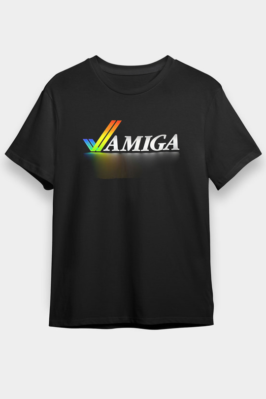 Amiga 500 Baskılı Unisex Siyah Tişört - Tshirt
