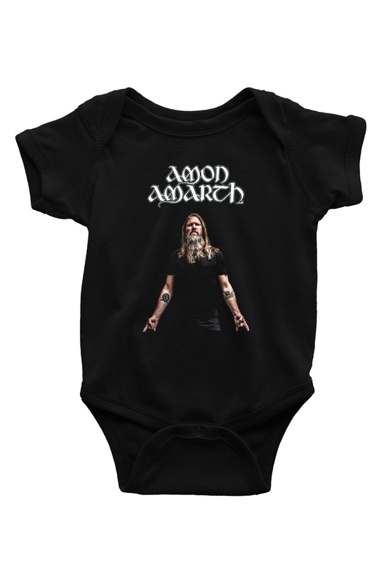 Amon Amarth Baskılı Siyah Bebek Body - Zıbın