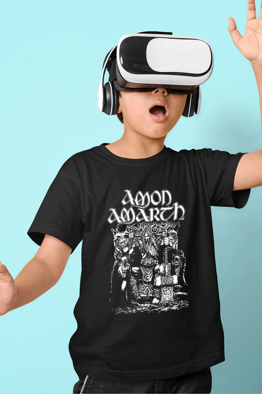 Amon Amarth Baskılı Siyah Unisex Çocuk Tişört