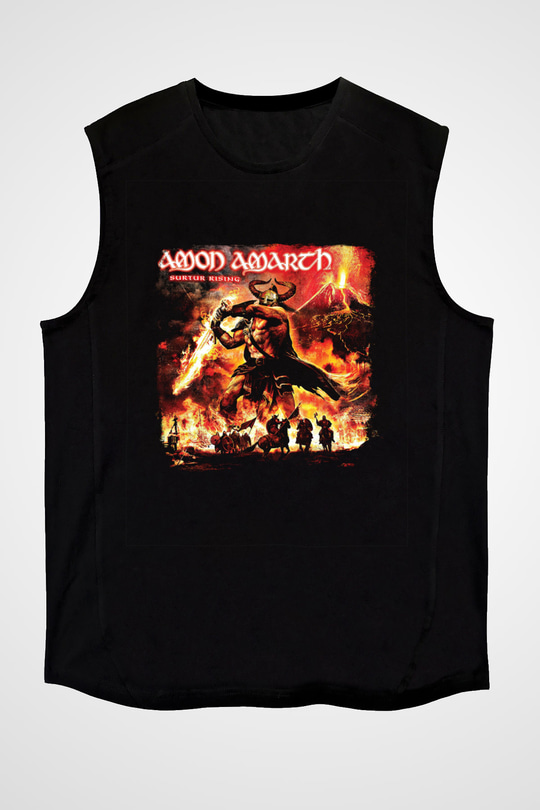 Amon Amarth Baskılı Unisex Siyah Kolsuz Tişört