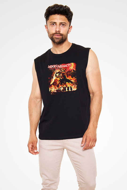 Amon Amarth Baskılı Unisex Siyah Kolsuz Tişört