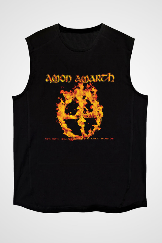 Amon Amarth Baskılı Unisex Siyah Kolsuz Tişört