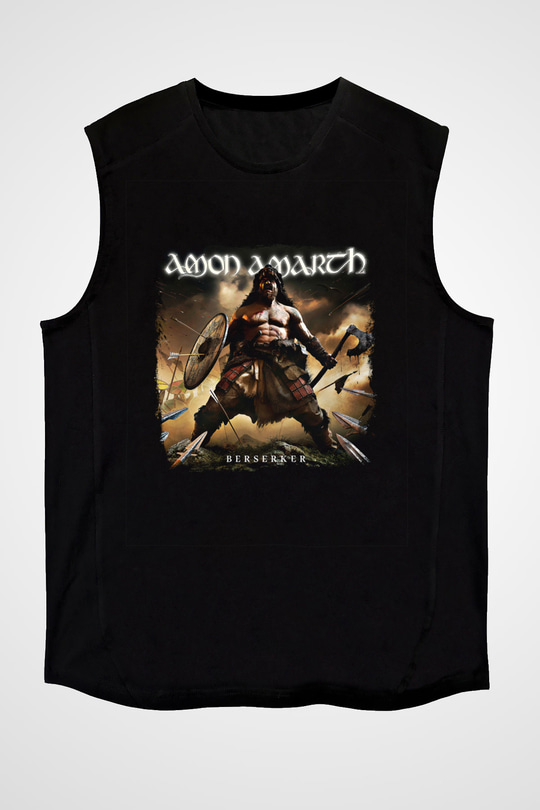 Amon Amarth Baskılı Unisex Siyah Kolsuz Tişört
