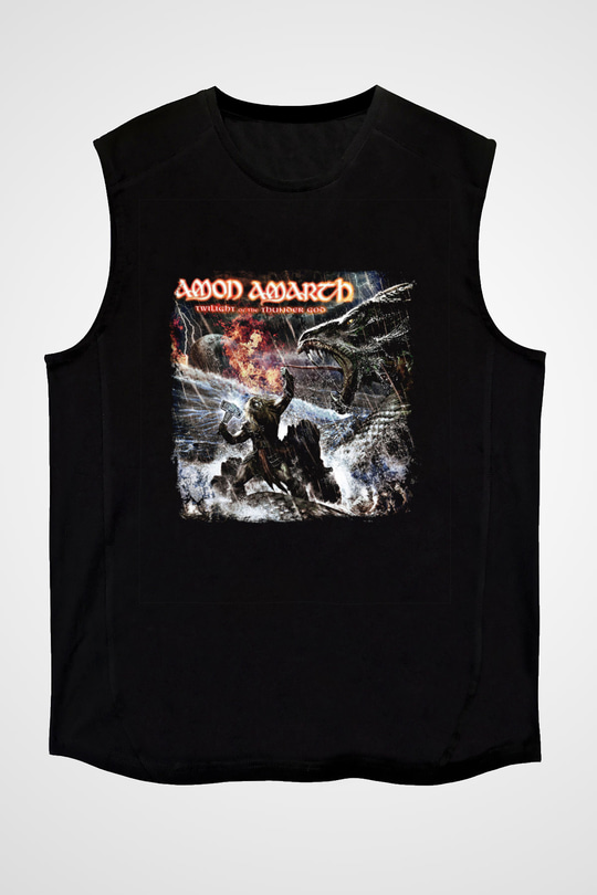 Amon Amarth Baskılı Unisex Siyah Kolsuz Tişört