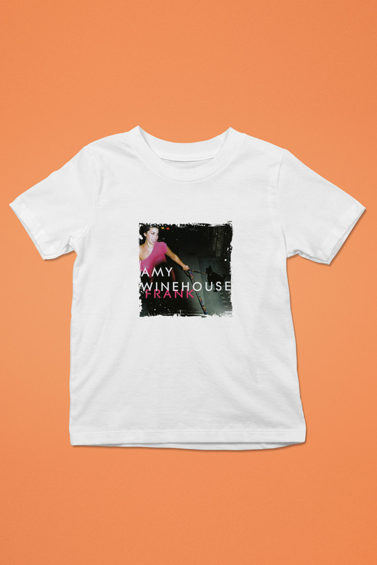 Amy Winehouse Baskılı Unisex Beyaz Çocuk Tişört