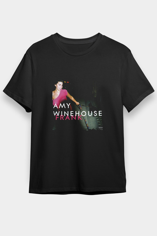 Amy Winehouse Baskılı Unisex Siyah Tişört