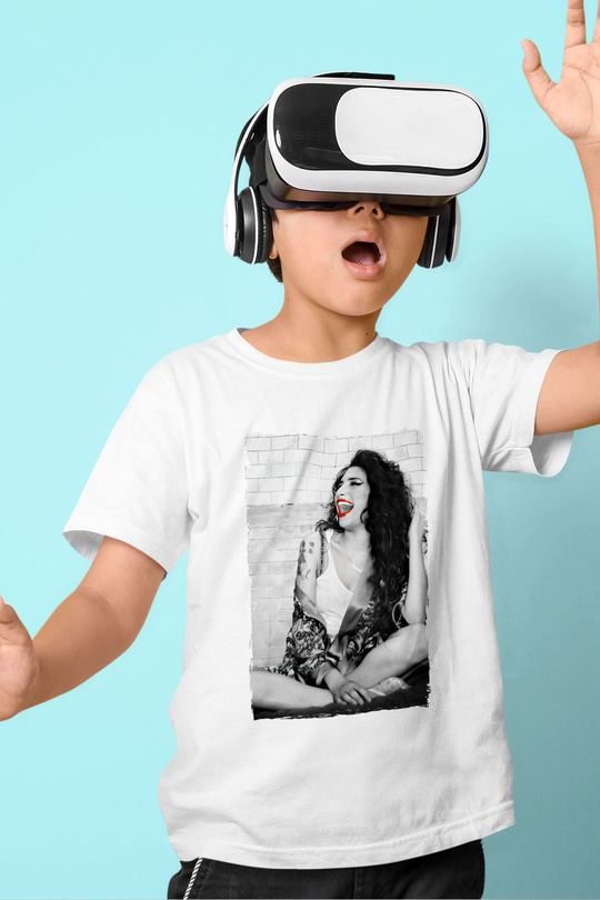 Amy Winehouse Beyaz Unisex Çocuk Tişört