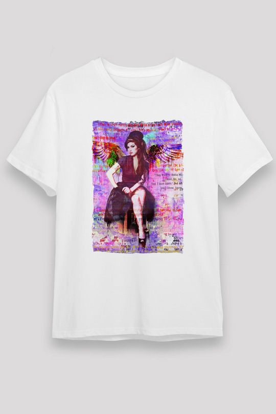 Amy Winehouse Beyaz Unisex Tişört T-Shirt - TişörtFabrikası