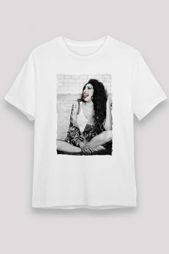 Amy Winehouse Beyaz Unisex Tişört T-Shirt - TişörtFabrikası