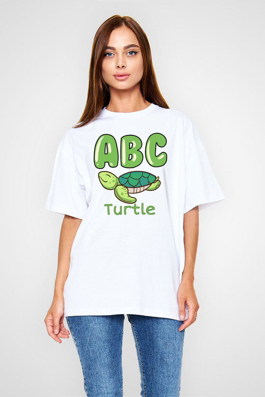 Ana okulu Beyaz Oversize Tişört Oversize T-shirt - TişörtFabrikası