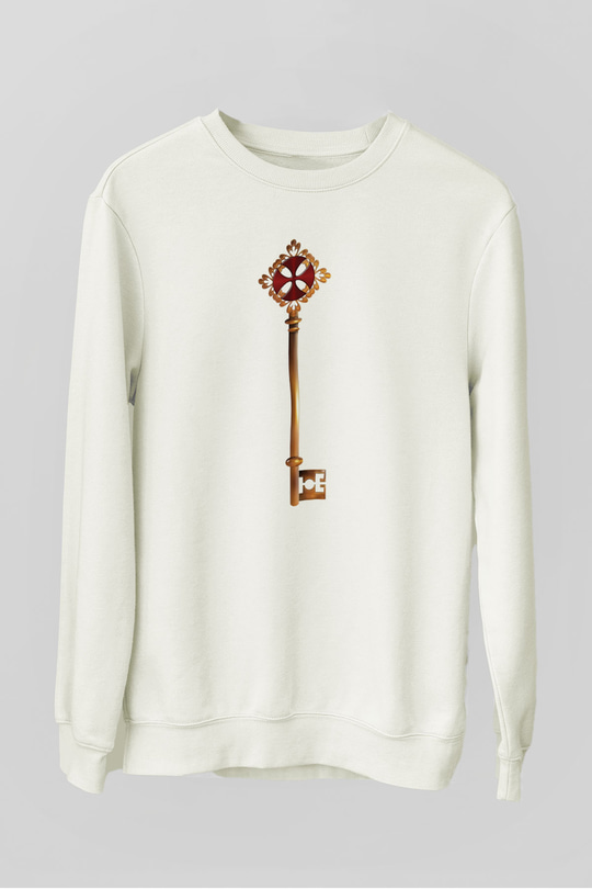 Anahtarcı Beyaz Unisex Sweatshirt