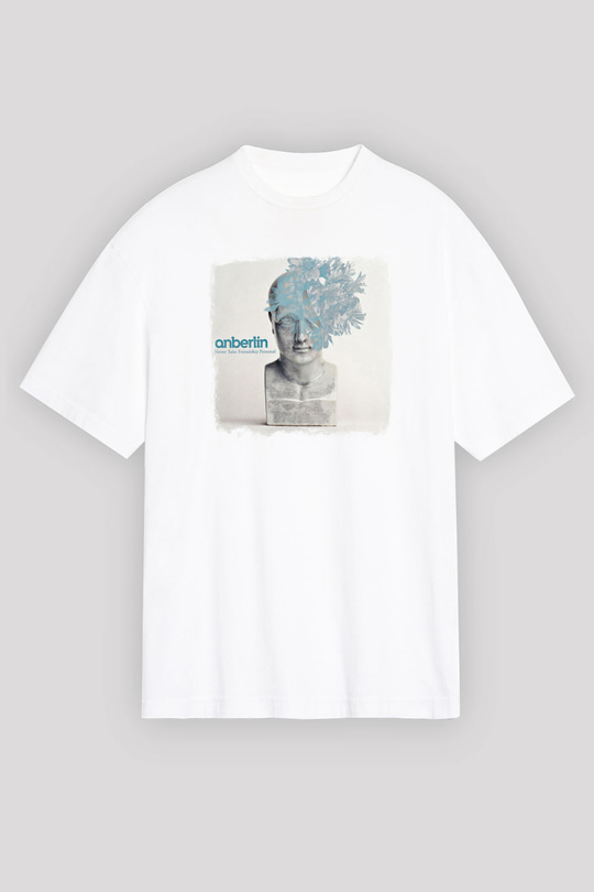 Anberlin Baskılı Unisex Beyaz Oversize Tişört