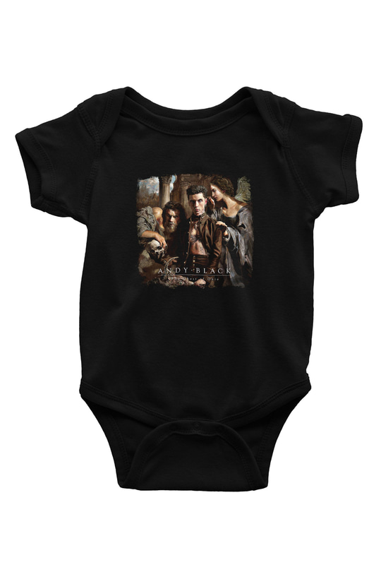 Andy Black Baskılı Unisex Siyah Bebek Body - Zıbın
