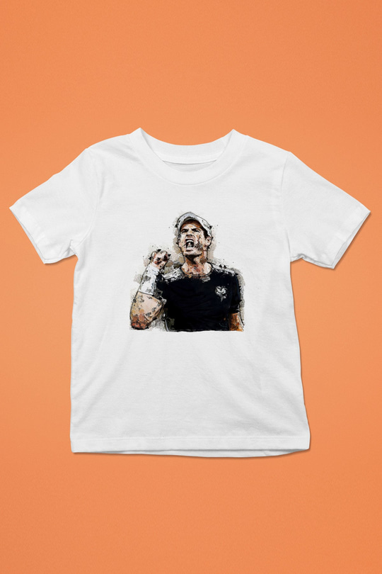 Andy Murray Baskılı Beyaz Unisex Beyaz Çocuk Tişört - Tshirt