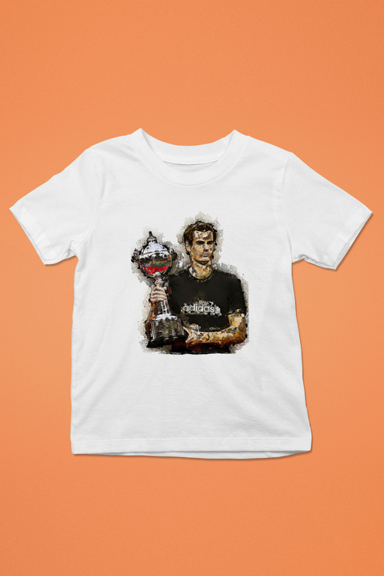 Andy Murray Baskılı Beyaz Unisex Beyaz Çocuk Tişört - Tshirt