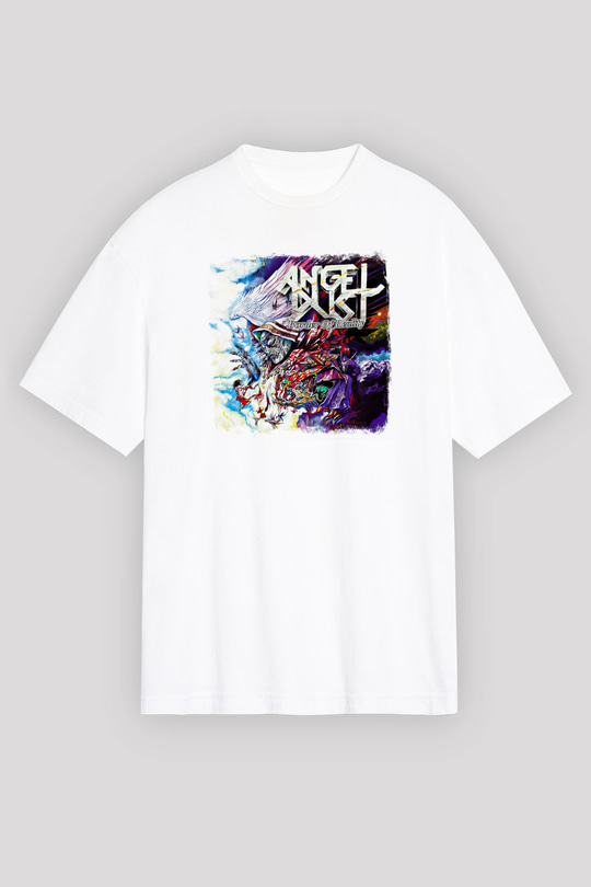 Angel Dust Baskılı Unisex Beyaz Oversize Tişört