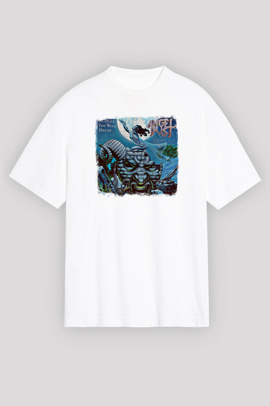 Angel Dust Baskılı Unisex Beyaz Oversize Tişört