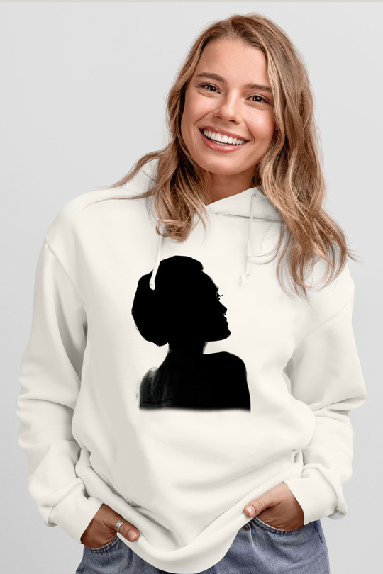 Angelina Jolie Beyaz Unisex Kapşonlu Sweatshirt