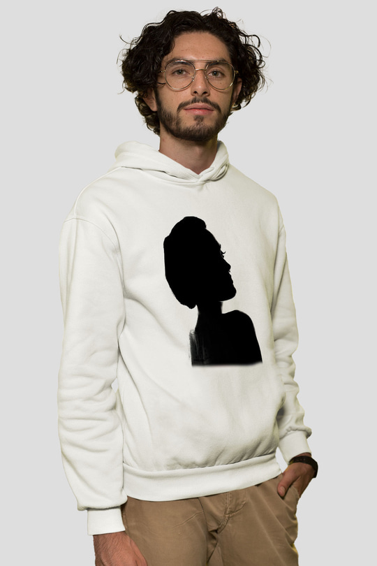 Angelina Jolie Beyaz Unisex Kapşonlu Sweatshirt