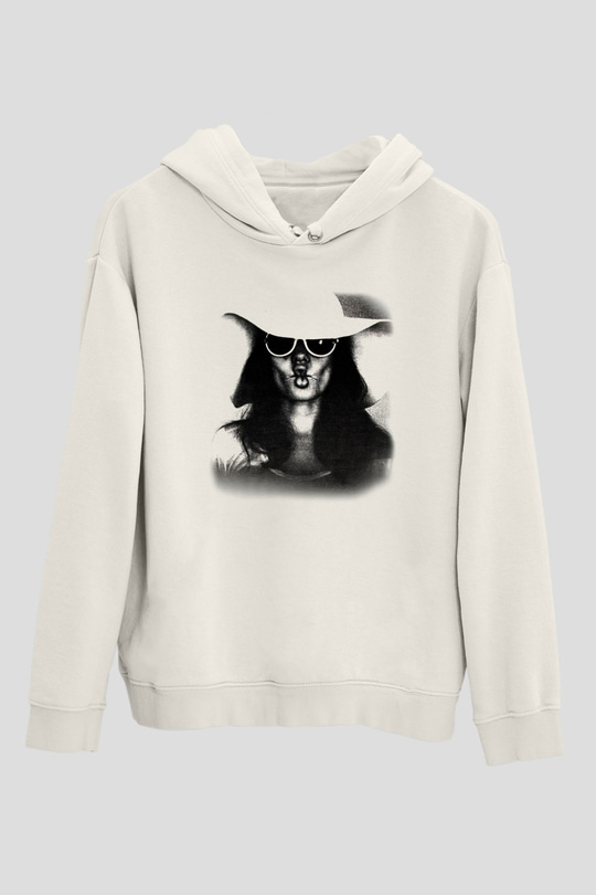 Angelina Jolie Beyaz Unisex Kapşonlu Sweatshirt