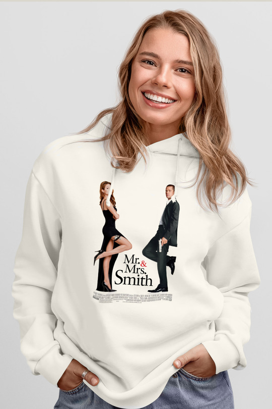 Angelina Jolie Beyaz Unisex Kapüşonlu Sweatshirt