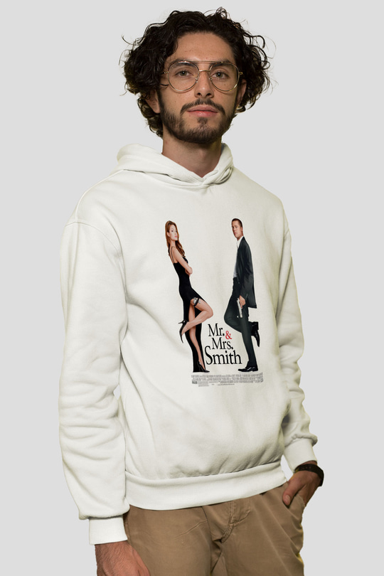 Angelina Jolie Beyaz Unisex Kapüşonlu Sweatshirt