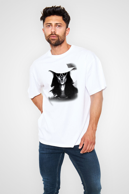 Angelina Jolie Beyaz Unisex Oversize Tişört T-Shirt
