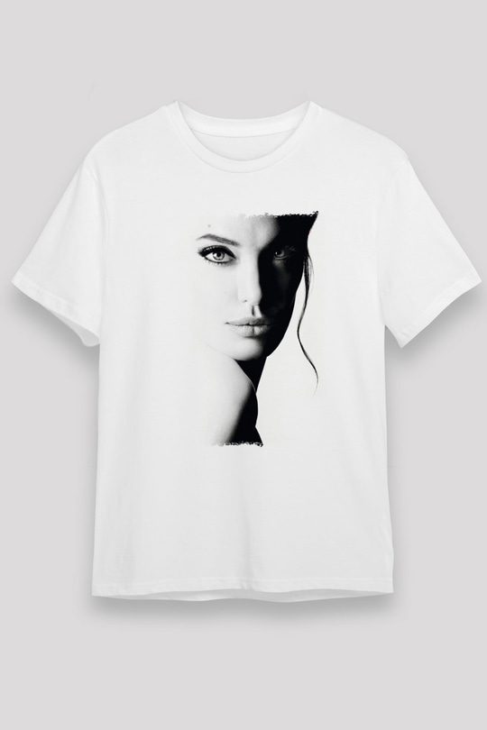 Angelina Jolie Beyaz Unisex Tişört T-Shirt - TişörtFabrikası