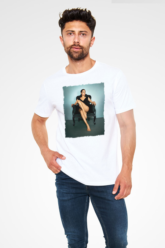 Angelina Jolie Beyaz Unisex Tişört T-Shirt - TişörtFabrikası