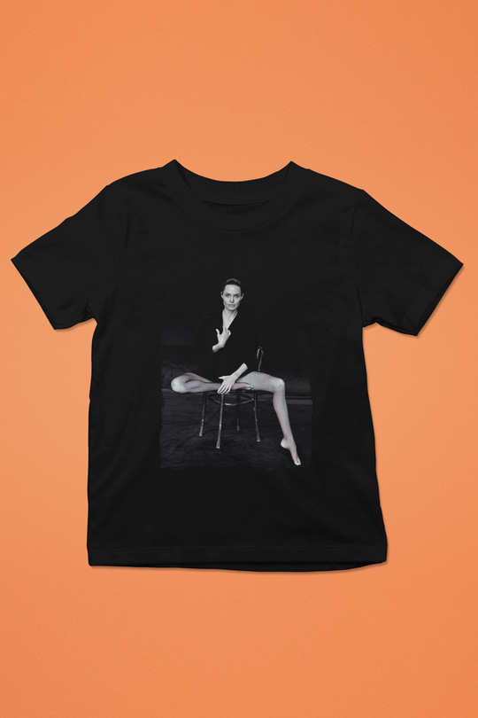 Angelina Jolie Siyah Unisex Çocuk Tişört