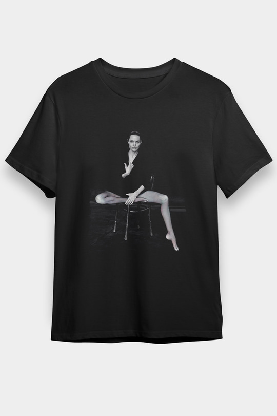 Angelina Jolie Siyah Unisex Tişört T-Shirt - TişörtFabrikası